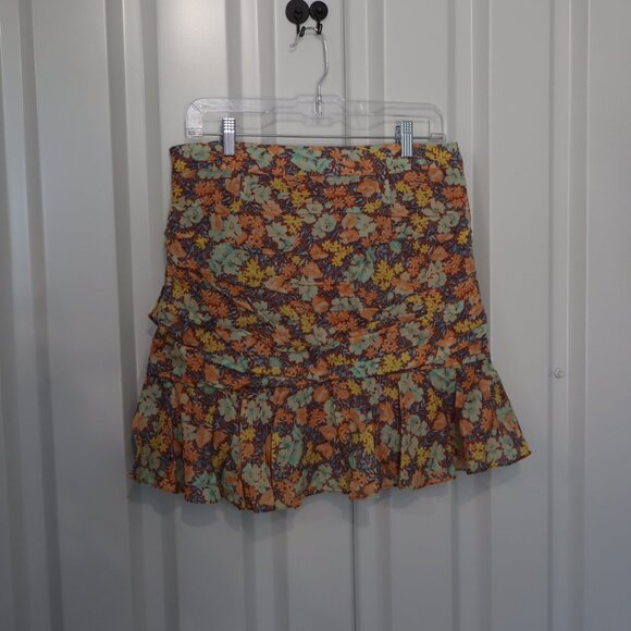 Veronica Beard Womens Lyndsay Mini Skirt Floral Ruffle Pleated Size 10 Girly - Picture 2 of 7